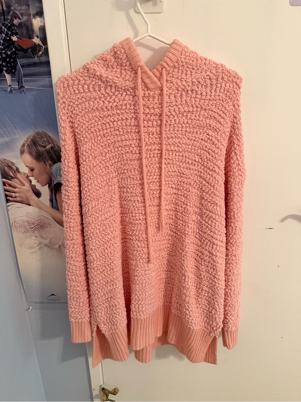 Zenana Outfitters Blush Pink Hooded Chunky Knit Sweater